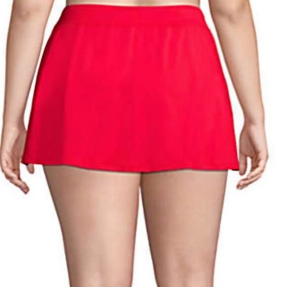 Lands' End Women's Tummy Control Swim Skirt in Red Plus Size 16 - Picture 2 of 10